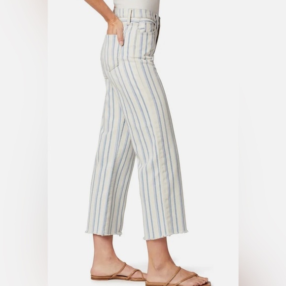 JOE’S Jeans The Blake High Rise Wide Leg Crop Denim Yard Dye Stripe Size 25 - Picture 2 of 12
